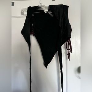 Buddhaful leather crop top with hood!